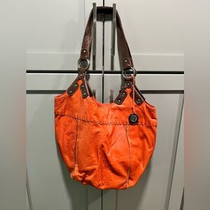 The Sak Orange Leather Shoulder Bag